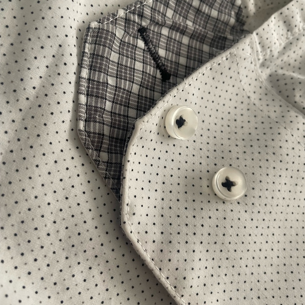 Classic White and Black Polka Dot Men's Shirt